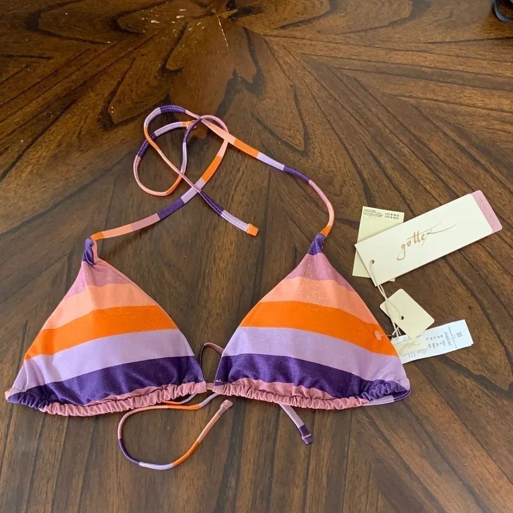 Gottex Luma vacy Shine Side Tie bikini Top